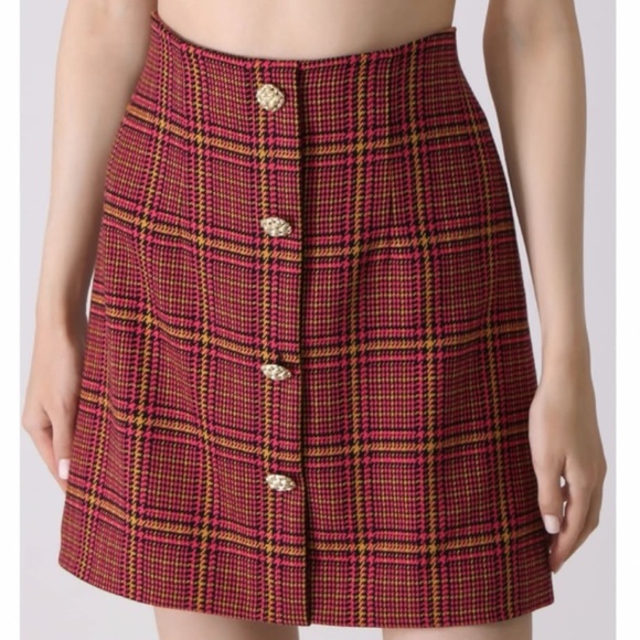 Dresses & Skirts - Red Plaid Mini Skirt in Small